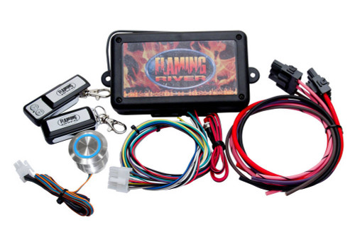 Flaming River FR60004 Keyless Ignition System, Programmable, Control Module / Remotes / Wiring / Blue LED Push Button Ignition Switch, Kit