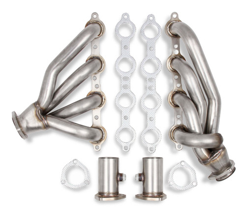 Flowtech 11578FLT Headers, Shorty, 1-5/8 in Primary, 2-1/2 in Collector, Stainless, Natural, GM LS-Series, GM Compact Truck 1982-2004, Pair