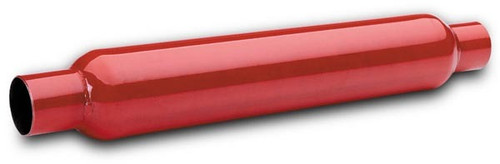 Flowtech 50250FLT Muffler, Red Hots Glasspack, 2 in Inlet, 2 in Outlet, 3-1/2 in Diameter, 24 in Long, Steel, Red Paint, Each