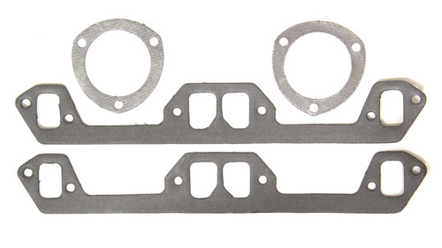 Flowtech 99361FLT Exhaust Manifold / Header Gasket, 1.640 x 1.230 in Port, 3 in Collector Gaskets Included, Graphite, Small Block Mopar, Pair
