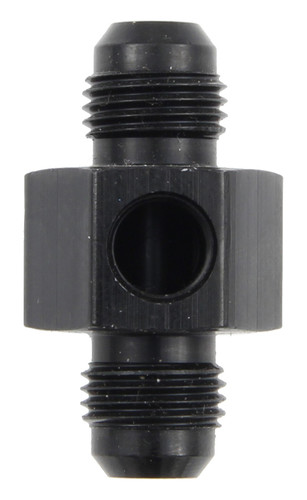 Fragola 495001-BL Fitting, Gauge Adapter, Straight, 6 AN Male to 6 AN Male, 1/8 in NPT Gauge Port, Aluminum, Black Anodized, Each