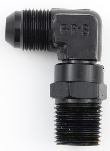 Fragola 499144-BL Fitting, Adapter, 90 Degree, 4 AN Male to 1/4 in NPT Male, Swivel, Aluminum, Black Anodized, Each