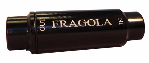 Fragola 960001-BL Fuel Filter, In-Line, 40 Micron, Paper Element, 6 AN Female Inlet, 6 AN Female Outlet, Aluminum, Black Anodized, Each