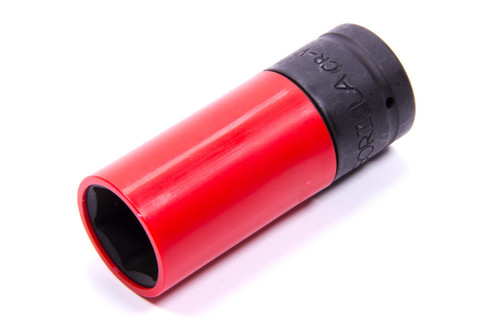 Gorilla 1316TWS Lug Nut Socket, Thin Wall, 1/2 in Drive, 3 in Long, Red Plastic Protective Sleeve, Steel, Chrome, 13/16 in Lug Nuts, Each