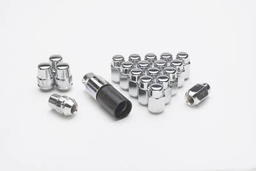 Gorilla 71733 Lug Nut and Lock System, Acorn, 12 mm x 1.50 Right Hand Thread, 16 Lug Nuts, 4 Locks, Steel, Chrome, Kit