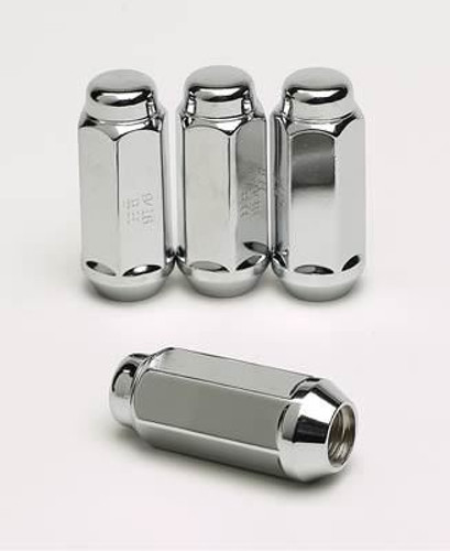 Gorilla 76197XL Lug Nut, Duplex Acorn Extra Long, 9/16-18 in Right Hand Thread, 7/8 in Hex Head, 60 Degree Seat, Closed End, Steel, Chrome, Set of 4