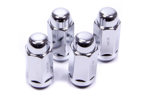 Gorilla 91107XLB Lug Nut, Acorn Bulge Extra Long, 14 mm x 2.00 Right Hand Thread, 13/16 in Hex Head, 60 Degree Seat, Closed End, Steel, Chrome, Set of 4