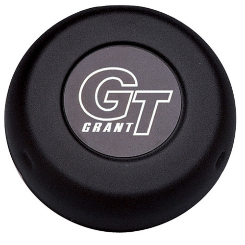 Grant 5897 Horn Button, Black / White Grant GT Logo, Steel, Black Paint, Grant Classic / Challenger Series Wheels, Each