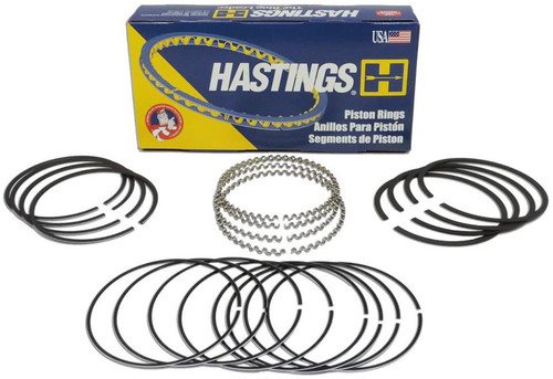 Hastings 5499 Piston Rings, 3.736 in Bore, Drop In, 5/64 x 5/64 x 3/16 in Thick, Standard Tension, Iron, Phosphate, 8-Cylinder, Kit