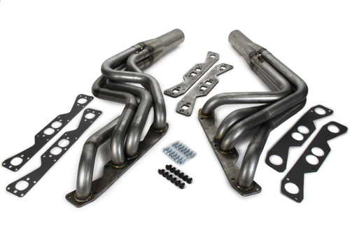 Hedman 65219 Headers, Husler Race, 1-7/8 in Primary, 3-1/2 in Collector, Steel, Natural, Small Block Chevy, GM A-Body / G-Body 1978-87, Pair