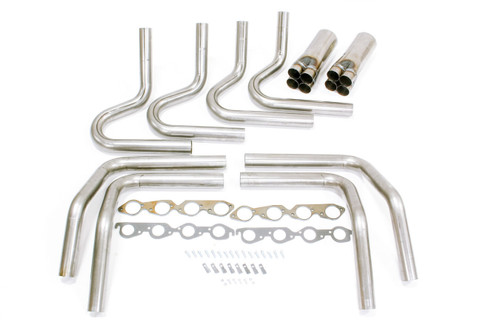 Hedman 65686 Headers, Dyno, Weld-Up Kit, 2-1/2 in Primary, 5 in Slip-On Collector, Steel, Natural, Big Block Chevy, Kit