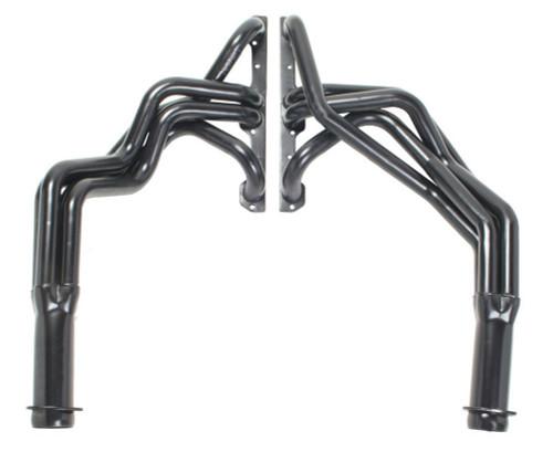 Hedman 68120 Headers, Street, 1-5/8 in Primary, 3 in Collector, Steel, Black Paint, Small Block Chevy, Chevy Fullsize Car 1955-57, Pair
