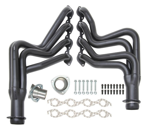 Hedman 68190 Headers, Street, 1-3/4 in Primary, 3 in Collector, Steel, Black Paint, Big Block Chevy, GM A-Body / B-Body / F-Body / X-Body 1964-75, Pair
