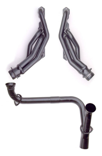 Hedman 69470 Headers, Street, 1-5/8 in Primary, Stock Collector Flange, Y-Pipe Included, Steel, Black Paint, Small Block Chevy, GM Fullsize Truck 1988-95, Kit