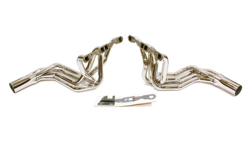 Hooker 2224-3HKR Headers, Super Competition, Sidemount, 1-7/8 in Primary, 4 in Collector, Stainless, Polished, Small Block Chevy, Chevy Corvette 1963-82, Pair