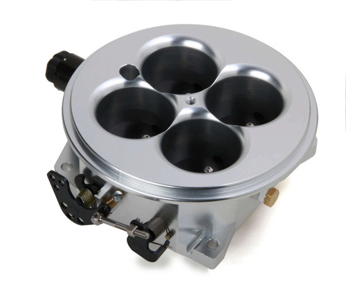 Holley 112-578 Throttle Body, 2000 CFM, Dominator Flange, 57.15 mm 4-Barrel, IAC / TPS Sensors Included, Aluminum, Clear Anodized, Universal, Each