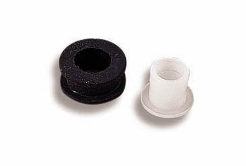 Holley 26-103 Throttle Linkage Bushing, 2 Piece, 1/2 in Mounting Diameter, Nylon, Black / White, Universal, Kit