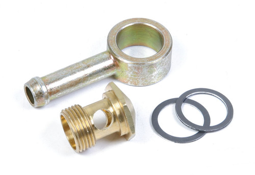 Holley 26-25 Fitting, Adapter Banjo, Straight, 5/16 in Hose Barb to 9/16-24 in Banjo, Brass, Natural, Each