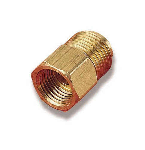Holley 26-70 Fitting, Adapter, Straight, 5/8-18 in Inverted Flare Male to 1/2-20 in Inverted Flare Female, Brass, Natural, Each