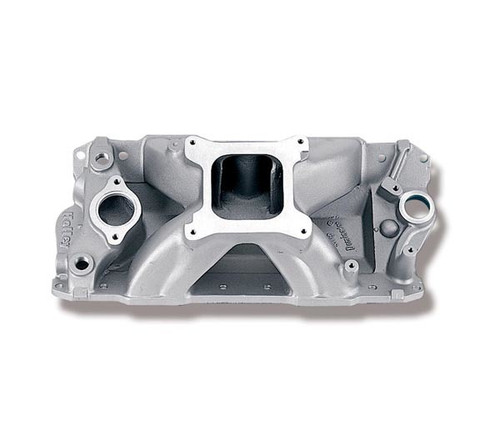 Holley 300-25 Intake Manifold, Strip Dominator, Square Bore, Single Plane, Aluminum, Natural, Small Block Chevy, Each