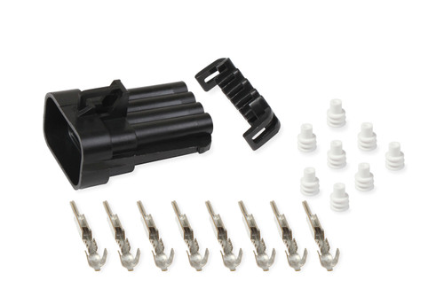 Holley 570-200 Electrical Connector, 8 Pin, Male, Plastic, Inlet / Outlet, Kit