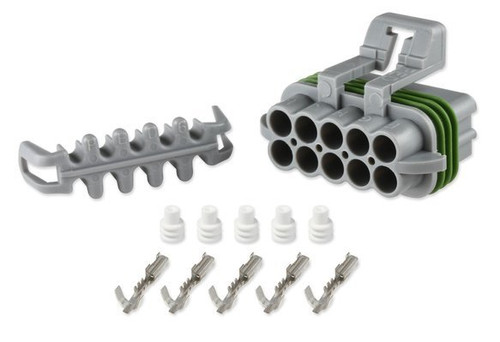Holley 570-202 Injector Sub Harness, 10 Cavity, Female Plug, Plastic, Gray, Each