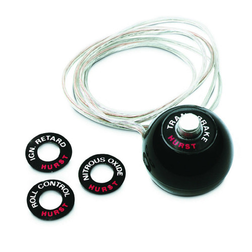Hurst 1630050 Shifter Knob, 7/16-20 in Thread, 12V Button, Plastic, Black, Universal, Each