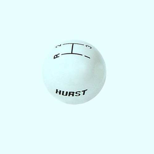 Hurst 1637624 Shifter Knob, 3/8-16 in Thread, Hurst Logo, Plastic, White, 3 Speed, Universal, Each