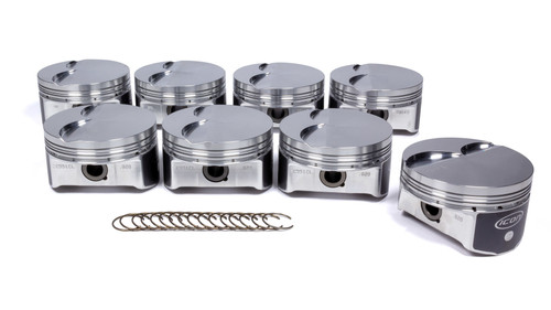 Icon Pistons IC551C.030 Piston, Premium Forged, Forged, 4.030 in Bore, 1.2 x 1.2 x 3.0 mm Ring Groove, Minus 4.00 cc, GM LS-Series, Set of 8