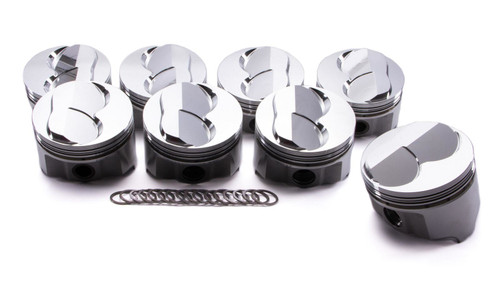 Icon Pistons IC802.030 Piston, Premium Forged, Forged, 4.030 in Bore, 1/16 x 1/16 x 3/16 in Ring Grooves, Plus 9.70 cc, Small Block Chevy, Set of 8