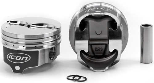 Icon Pistons IC840.030 Piston, Premium, Forged, 4.350 in Bore, 1/16 x 1/16 x 3/16 in Ring Grooves, Plus 23.7 cc, Mopar B-Series, Set of 8