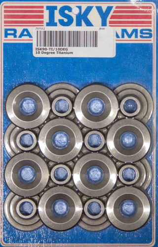 Isky Cams 975TI Valve Spring Retainer, 7 Degree, 1.165 in / 0765 in OD Steps, Dual Spring, Titanium, Set of 16