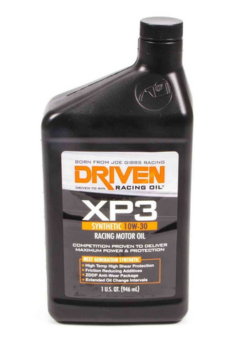 Driven Racing Oil 306 Motor Oil, XP3, 10W30, Synthetic, 1 qt Bottle, Each
