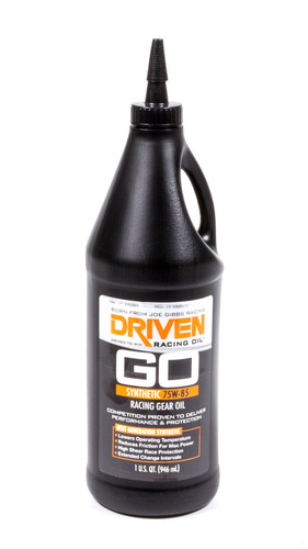 Driven Racing Oil 830 Gear Oil, Racing, 75W85, Synthetic, 1 qt Bottle, Each