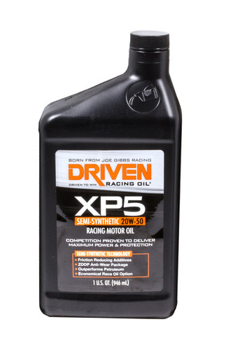 Driven Racing Oil 906 Motor Oil, XP5, 20W50, Semi-Synthetic, 1 qt Bottle, Each