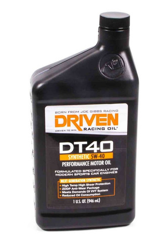 Driven Racing Oil 2406 Motor Oil, DT40, 5W40, Synthetic, 1 qt Bottle, Each