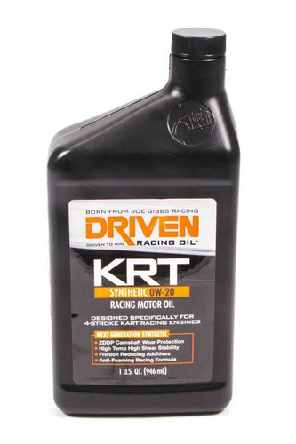 Driven Racing Oil 3406 Motor Oil, KRT 4-Stroke Kart, 0W20, Synthetic, 1 qt Bottle, Each