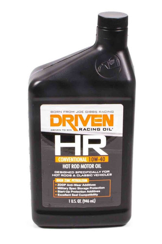 Driven Racing Oil 3806 Motor Oil, HR, 10W40, Conventional, 1 qt Bottle, Each
