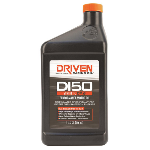 Driven Racing Oil 18506 Motor Oil, DI50, 15W50, Synthetic, 1 qt Bottle, Each