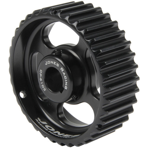 Jones Racing Products OP-6103-34-1 1/4 Oil Pump Pulley, HTD, 34 Tooth, 1-1/4 in Wide, 5/8 in Shaft, Aluminum, Black Anodized, Each