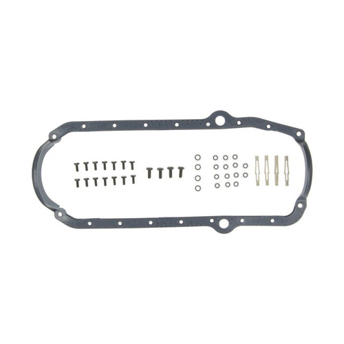 Mahle Original/Clevite OS32457 Oil Pan Gasket, 1-Piece, Plastic Core Rubber, Thick Front Seal, Small Block Chevy, Kit