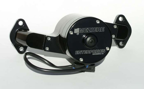 Meziere WP100S Water Pump, Electric, 100 Series, 1 in NPT Female Inlet, Gaskets / Hardware / Wiring, Aluminum, Black Anodized, Big Block Chevy, Kit