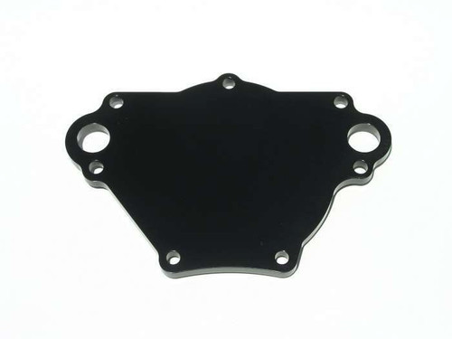 Meziere WP115S Water Pump Back Plate, Aluminum, Black Anodized, Small Block Mopar, Each