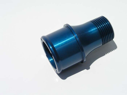 Meziere WP1175B Fitting, Water Pump, Straight, 1 in NPT Male to 1-3/4 in Hose Barb, Aluminum, Blue Anodized, Meziere 100 Series Water Pumps, Each