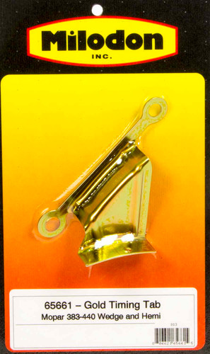 Milodon 65661 Timing Tab, Degreed, Steel, Cadmium, Mopar B / RB-Series / 426 Hemi, Each
