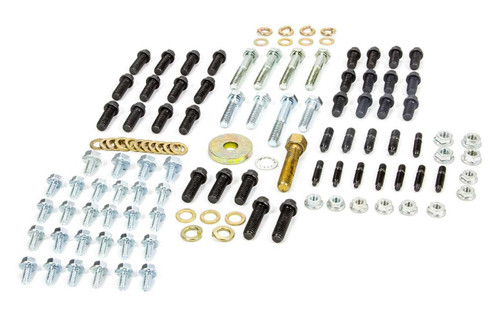 Milodon 83001 Engine and Accessory Fastener Kit, Hex Head, Steel, Black Oxide, Small Block Chevy, Kit