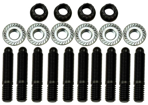 Moroso 38783 Oil Pan Stud, Hex Nuts, 1/4-20 in to 5/16-18 in Thread, Steel, Black Oxide, Kit