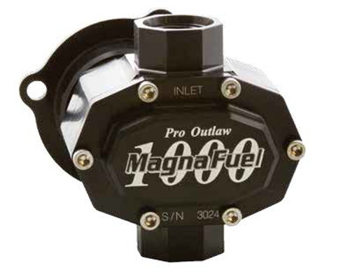 Magnafuel/Magnaflow Fuel Systems MP-4205-BLK Fuel Pump, ProOutlaw 1000, Belt or Hex Driven, In-Line, 10.5 gpm at 4000 RPM, 10 AN Female O-Ring Inlet / Outlet, E85 / Gas, Black, Each