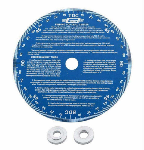 Mr. Gasket 1570 Degree Wheel, 7 in Diameter, Aluminum, Blue Anodized, Each