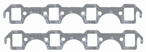 Mr. Gasket 5930 Exhaust Manifold / Header Gasket, Ultra-Seal, 1.120 x 1.480 in Rectangle Port, Steel Core Laminate, Small Block Ford, Pair